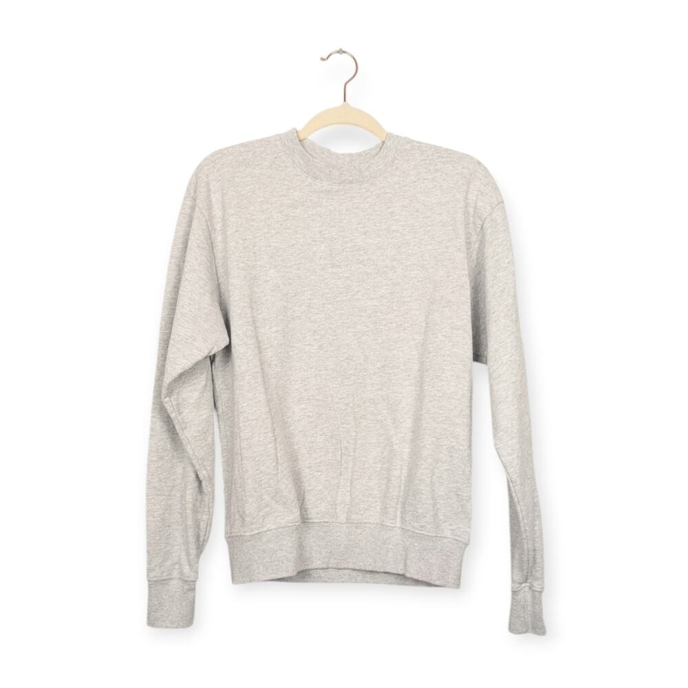 Sporty & Rich Sweatshirt XS Gray Long Sleeve Minimalist Cotton Crewneck Casual